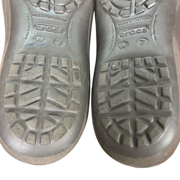 Crocs Mammoth Ballet Flats Fur Lined Dark Brown Round Toe Slip On Shoes sz 7 - Picture 14 of 16